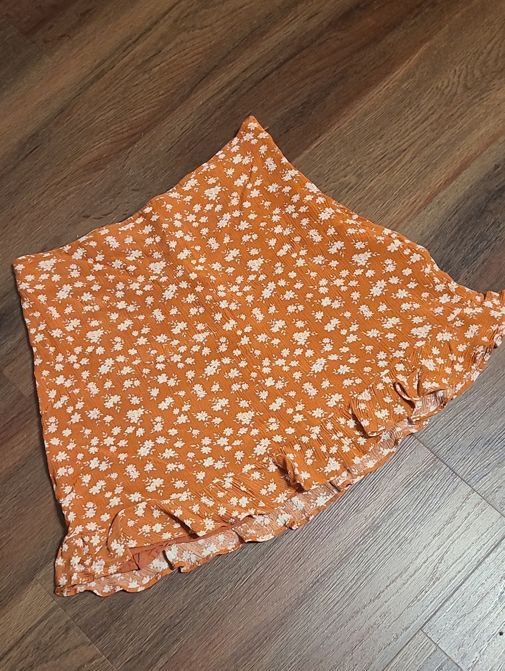 Abercrombie & Fitch Orange Floral Mini Skirt